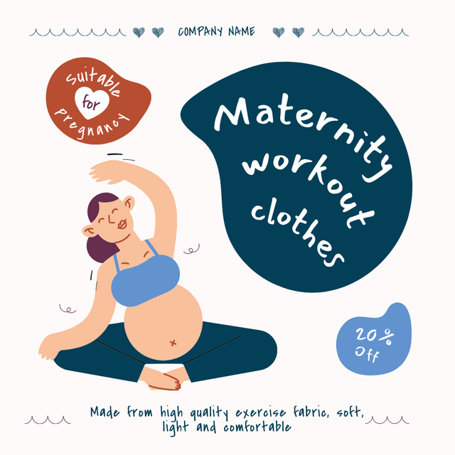 Modèle de visuel Discount on Sportswear for Pregnant Women - Instagram AD