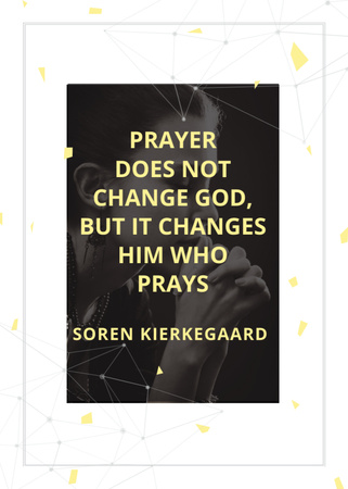 Ontwerpsjabloon van Flayer van Religion Quote with Woman Praying