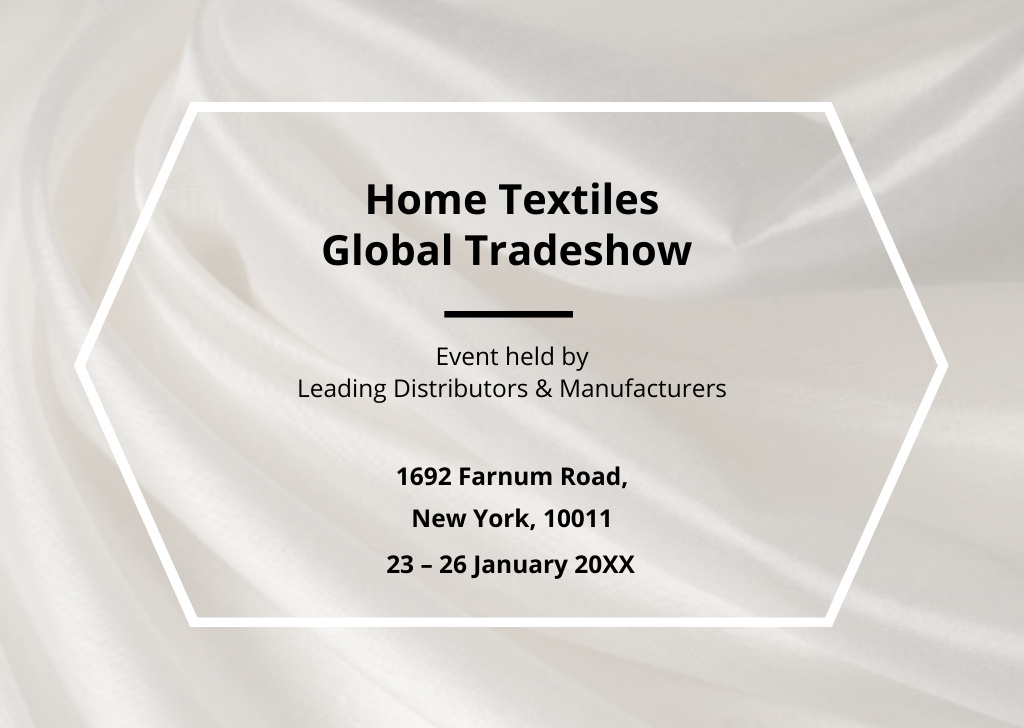 Plantilla de diseño de Home Textiles event announcement White Silk Postcard 
