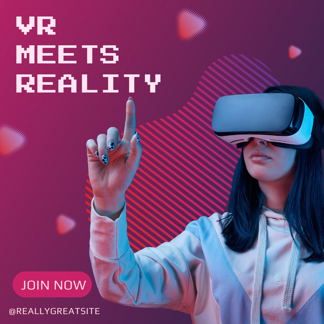 Virtual Meets Reality with Our Headsets Instagram Šablona návrhu