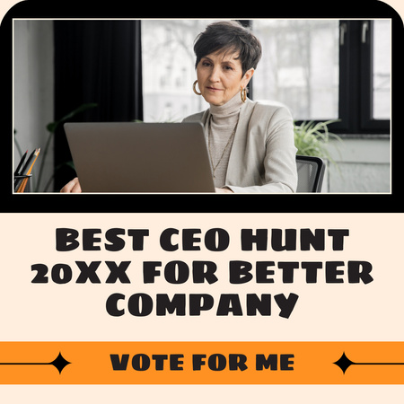 Ontwerpsjabloon van Instagram van Stemmen voor de beste CEO van het bedrijf