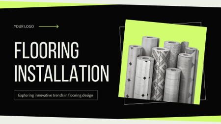 Flooring Installation Services Ad with Various Samples Presentation Wide Design Template