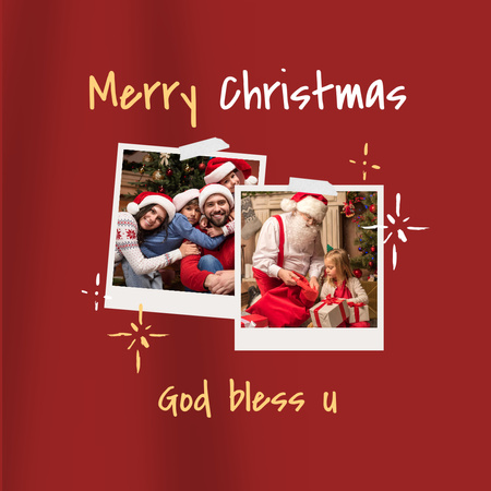 Modèle de visuel Family celebrating Christmas - Instagram