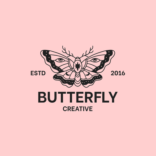 Creative Butterfly Drawing Logoデザインテンプレート