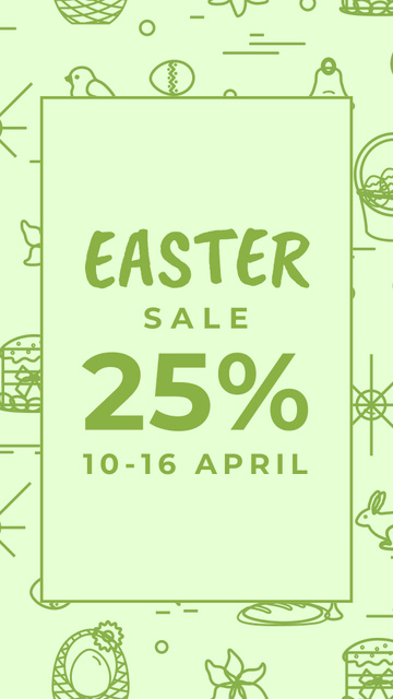 Easter Sale Ad on Green Simple Instagram Story tervezősablon