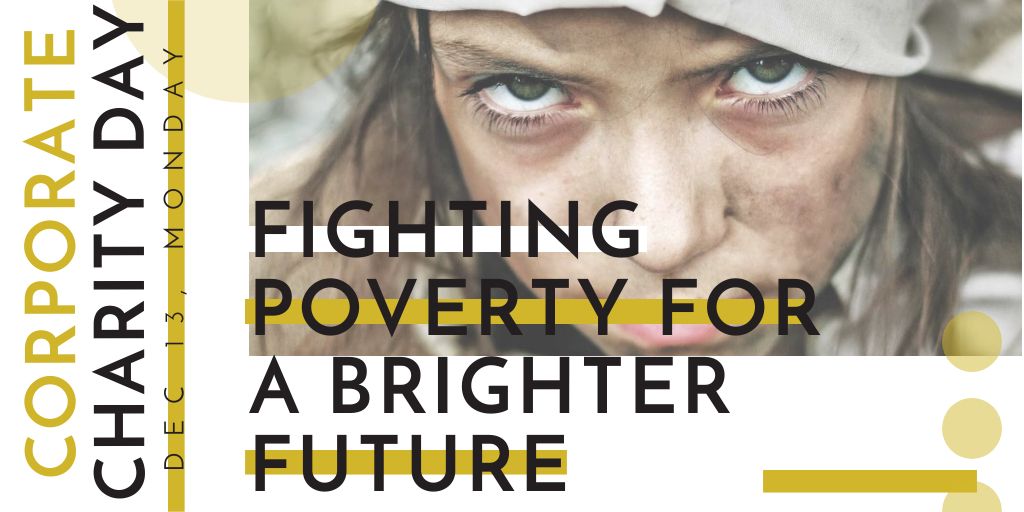 Corporate Charity Day For Fighting Poverty Twitter Tasarım Şablonu