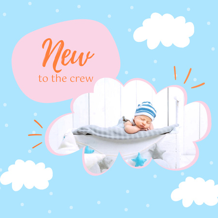 Cute Sleeping Newborn Baby Instagram Design Template