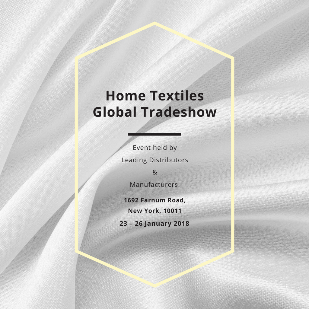 Home Textiles event announcement White Silk Instagram AD Πρότυπο σχεδίασης