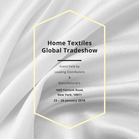 Anúncio do evento de têxteis para o lar White Silk Instagram AD Modelo de Design