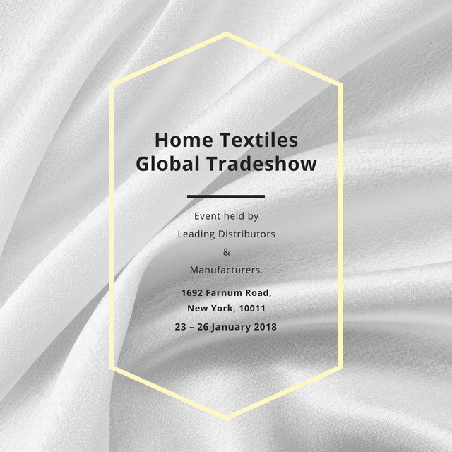 Home Textiles event announcement White Silk Instagram AD – шаблон для дизайну