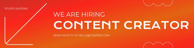 Plantilla de diseño de Content Creator Staff Hiring Announcement LinkedIn Cover 