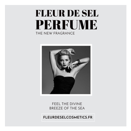 Modèle de visuel Perfume ad with Fashionable Woman in Black - Instagram AD