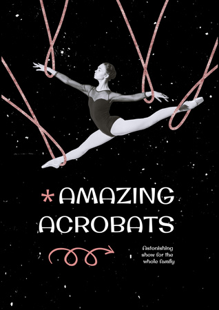 Plantilla de diseño de Circus Show Announcement with Girl Acrobat Poster 