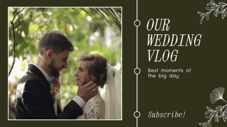 Plantilla de diseño de Wedding Vlog With Best Moments In Green YouTube intro 