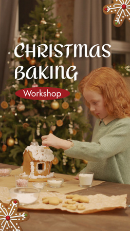 Platilla de diseño Little Girl on Christmas Baking Workshop TikTok Video