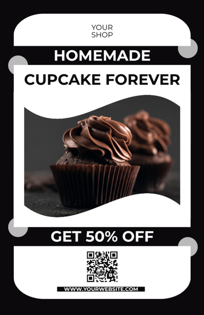 Modèle de visuel Homemade Cupcakes Discount - Recipe Card