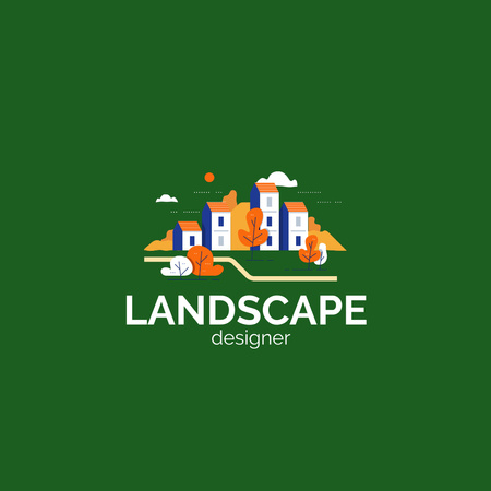 Ontwerpsjabloon van Animated Logo van Landscape Designer Services Offer