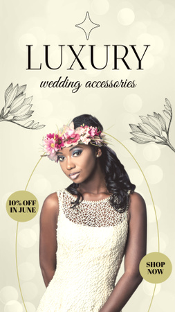 Floral Wedding Accessories With Discount Instagram Video Story Design Template