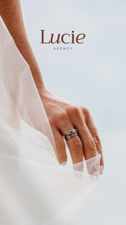 Wedding Dresses Ad with Tender Beautiful Bride Instagram Story Design Template