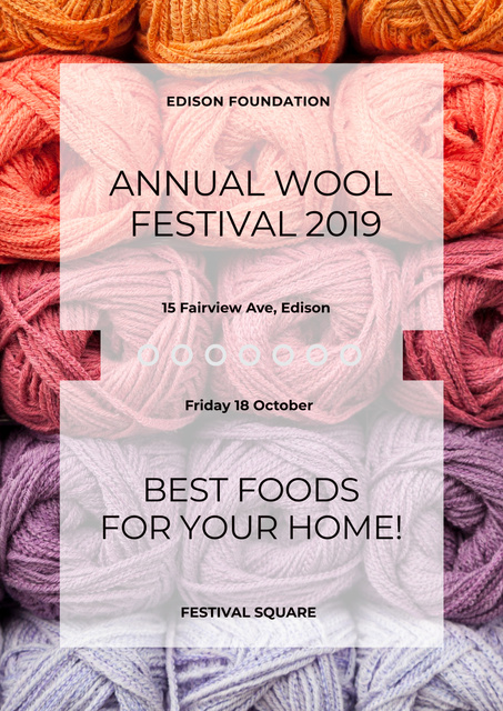 Annual wool Festival Poster Design Template