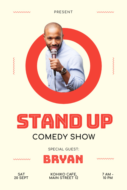 Stand-up Show with Young African American Man Tumblr tervezősablon