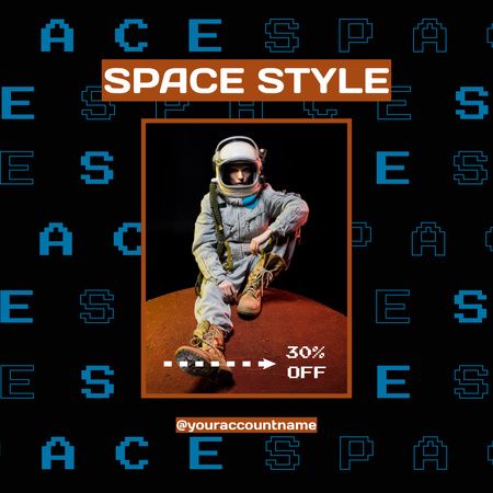 Space Style Clothing Advertising Instagram Design Template