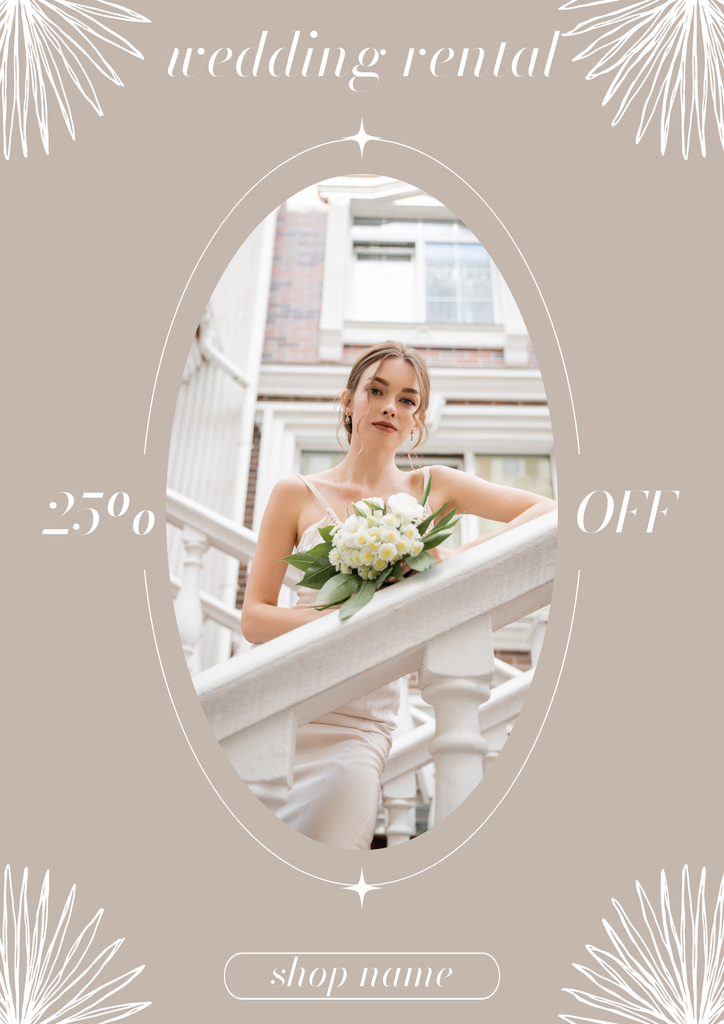 Plantilla de diseño de Discount on Bridal Gowns Rental Poster 