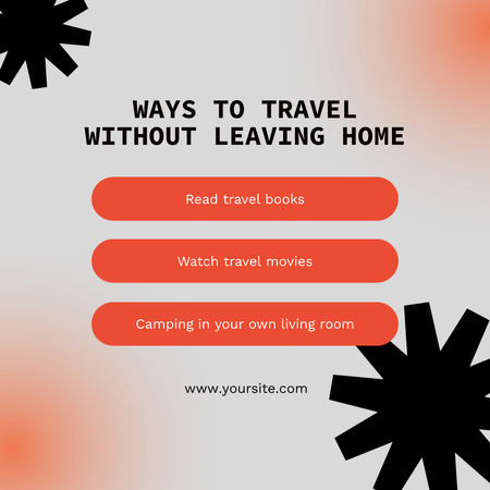 Designvorlage Ways to Travel Without Leaving Home für Instagram