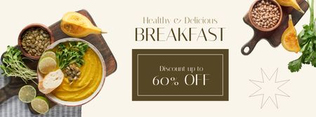 Healthy Delicious Breakfast Facebook cover Tasarım Şablonu