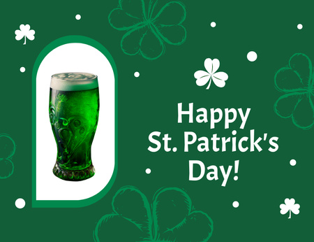 Ontwerpsjabloon van Thank You Card 5.5x4in Horizontal van Vakantiewensen voor St. Patrick's Day met een glas bier