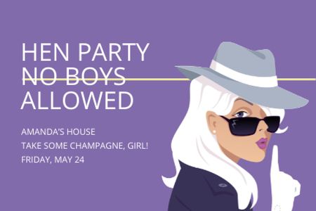 Hen party for girls Invitation Gift Certificate – шаблон для дизайна