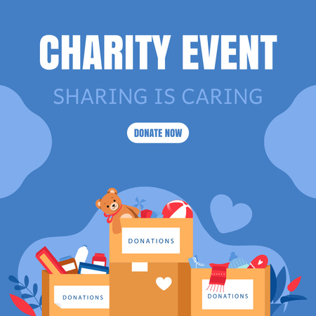 Ontwerpsjabloon van Instagram van liefdadigheidsevenement