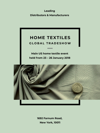 Home Textiles Event Announcement in Red Poster US Tasarım Şablonu
