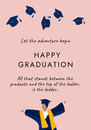 Szablon projektu Graduation Party with Happy Student and Hats Poster A3