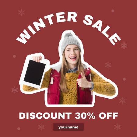 Discount Offer on Winter Clothes Online Instagram Design Template