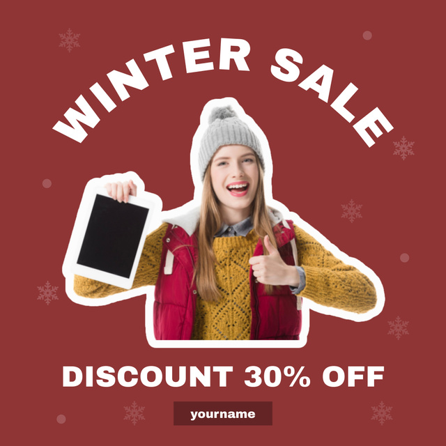 Designvorlage Discount Offer on Winter Clothes Online für Instagram