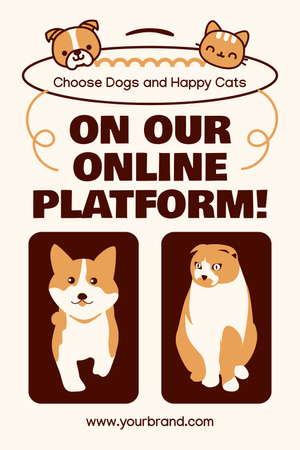 Online Platform for Adoption of Cats and Dogs Pinterest Design Template