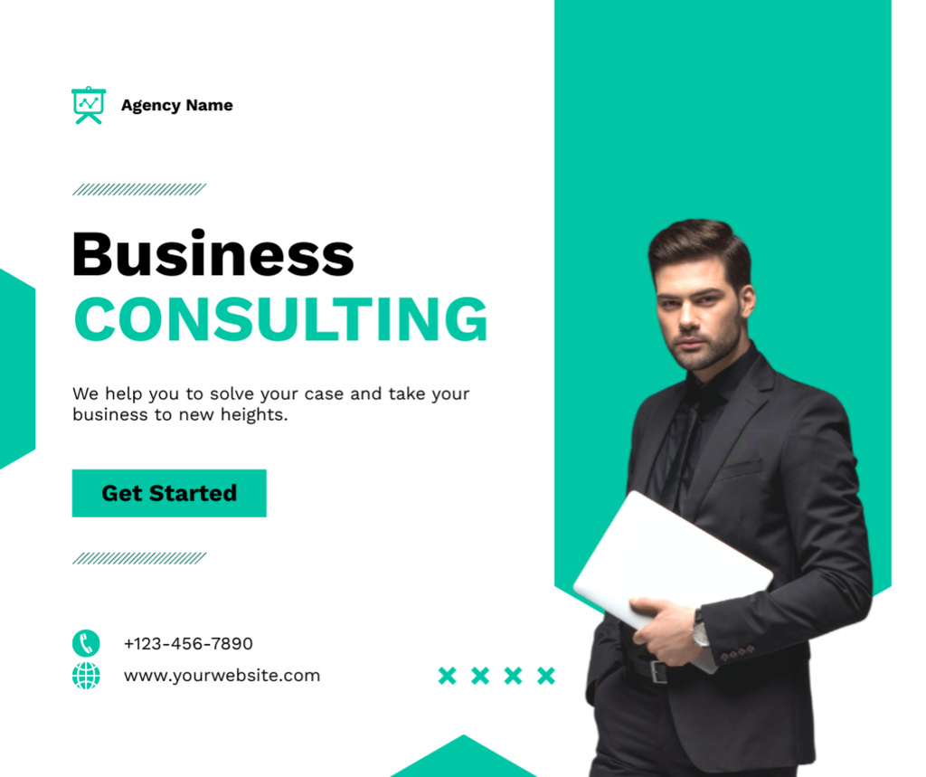 Business Consulting Services Ad Facebook – шаблон для дизайна