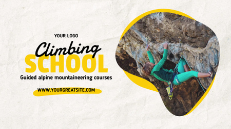 Designvorlage Anzeige für intensive Kletter- und Bergsteigerkurse für Full HD video