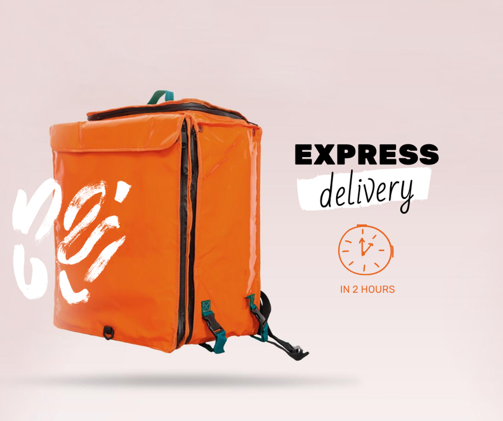 Backpack for express Delivery services Facebook Design Template