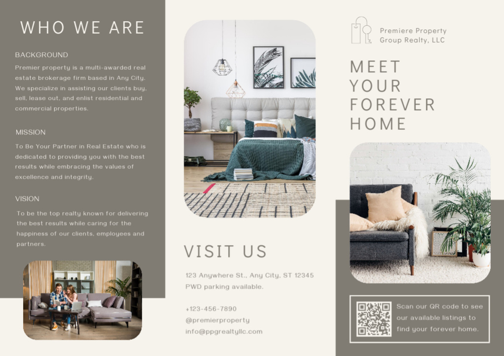 Collage with Real Estate Agencies Services Brochure – шаблон для дизайну