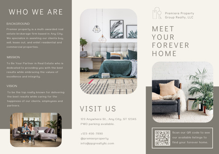 Collage with Real Estate Agencies Services Brochure Design Template