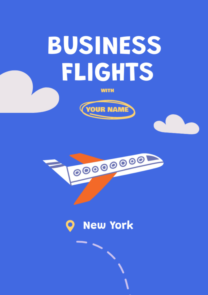 Budget-friendly Business Travel Agency Services Offer with Airplane Flyer A4 Design Template