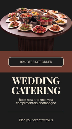 Modèle de visuel Services de traiteur de mariage avec des plats savoureux - Instagram Story