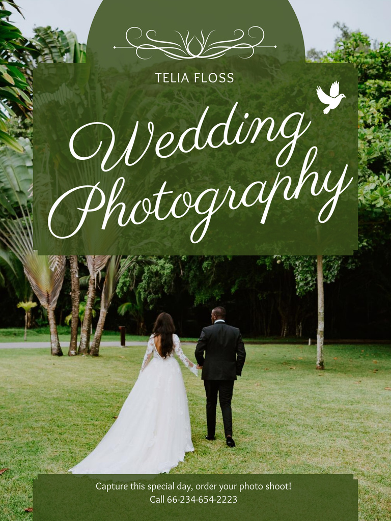 Platilla de diseño Wedding Photography Services with Beautiful Couple Poster US