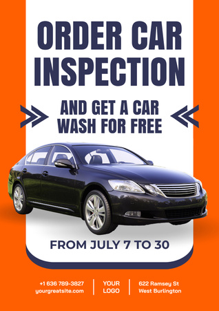 Offer of Car Inspection Poster Design Template