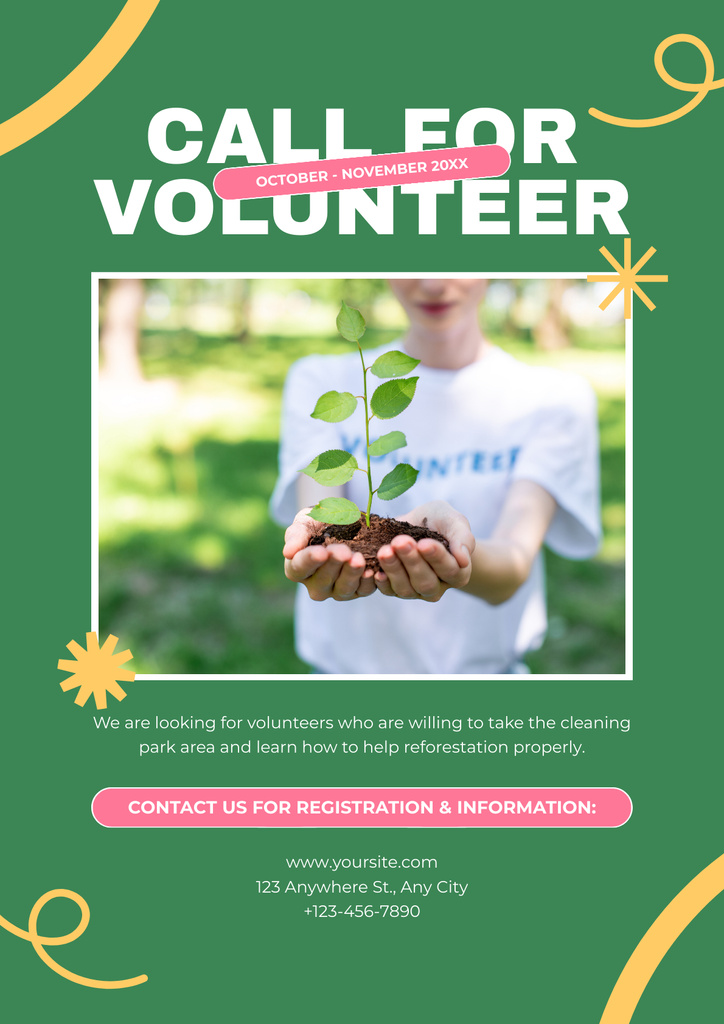 Template di design Volunteers Needed Ad Layout Poster
