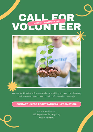 Layout de anúncio de voluntários necessários Poster Modelo de Design