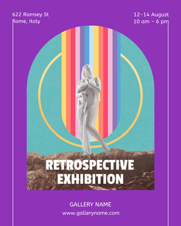 Psychedelic Exhibition Announcement Poster 16x20in Design Template