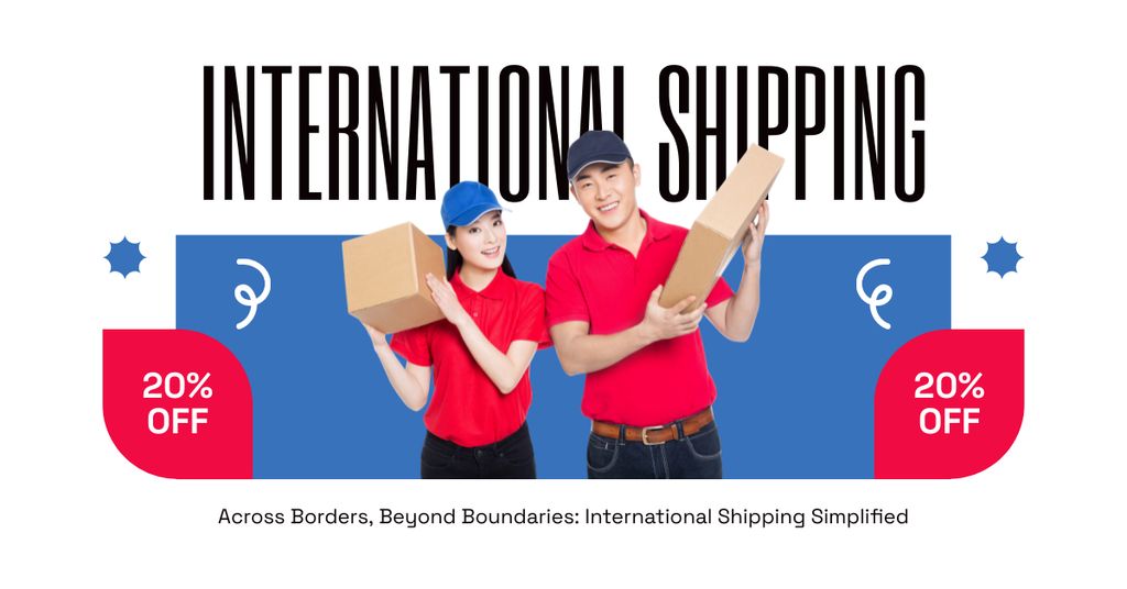 Designvorlage International Shipping Services für Facebook AD